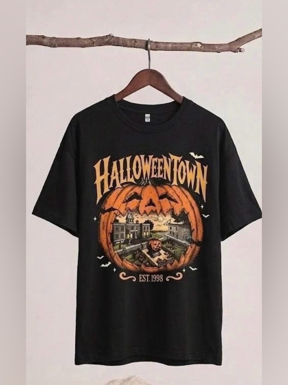 Halloween Est 1998 Graphic T-shirt Pumpkin Black shirt